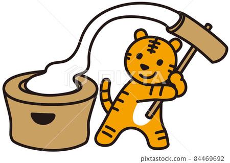 Tiger with rice cake 84469692