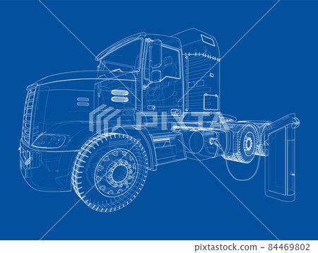 Electric Truck Charging Station Sketch 84469802