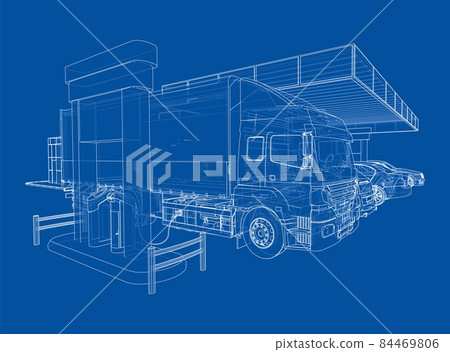 Electric Car Charging Station with Cars and Truck 84469806