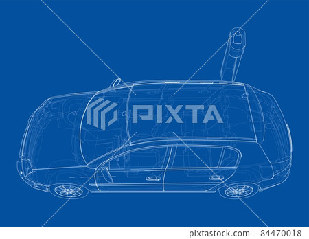 Electric Vehicle Charging Station Sketch Electric Vehicle Charging Station Sketch 84470018