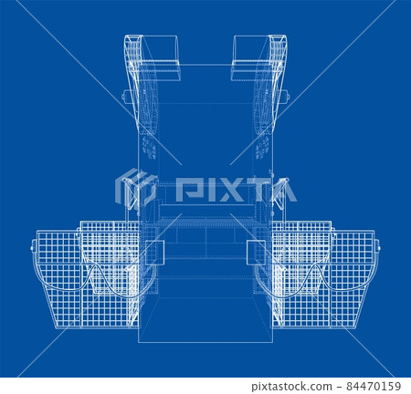 Powerful Press. 3d illustration 84470159