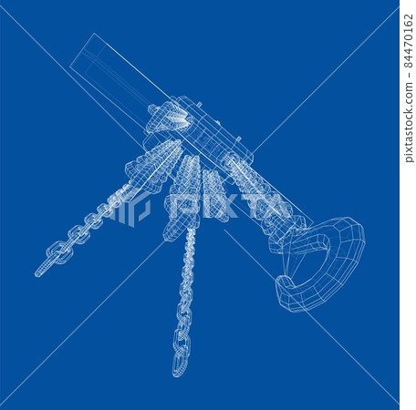 A Hoist on the beam. 3d illustration A Hoist on the beam. 3d illustration 84470162