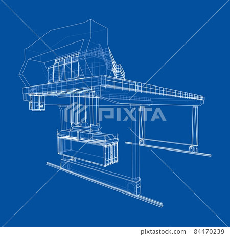 Rail-mounted gantry container crane outline 84470239