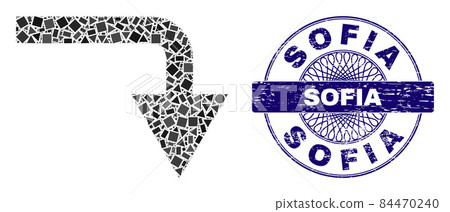 Grunge Sofia Stamp and Geometric Turn Down Mosaic Grunge Sofia Stamp and Geometric Turn Down Mosaic 84470240