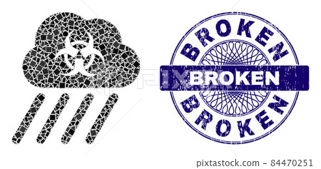 Scratched Broken Stamp Seal and Geometric Toxic Rain Mosaic Scratched Broken Stamp Seal and Geometric Toxic Rain Mosaic 84470251