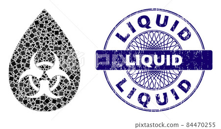 Distress Liquid Stamp Seal and Geometric Toxic Liquid Drop Mosaic 84470255