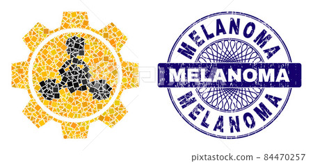 Textured Melanoma Badge and Geometric Toxic Industry Mosaic Textured Melanoma Badge and Geometric Toxic Industry Mosaic 84470257