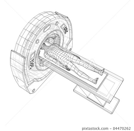 MRI machine scanning patient inside MRI machine scanning patient inside 84470262