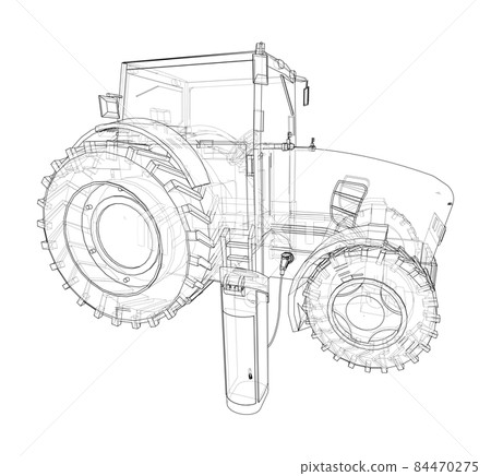 Electric Farm Tractor Charging Station Sketch 84470275