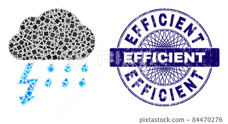Scratched Efficient Stamp Seal and Geometric Thunderstorm Mosaic 84470276