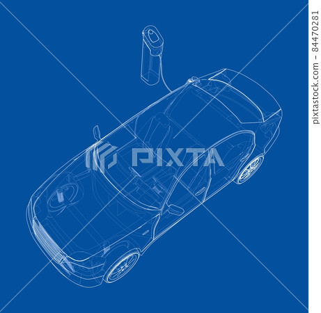 Electric Vehicle Charging Station Sketch 84470281