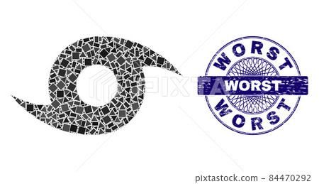 Distress Worst Stamp and Geometric Storm Whirlpool Mosaic 84470292