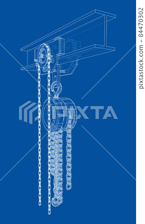 A Hoist on the beam. 3d illustration 84470302