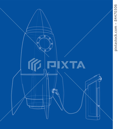 Electric Rocket Charging Station Sketch Electric Rocket Charging Station Sketch 84470306