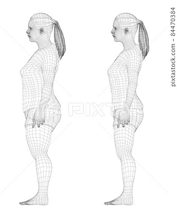 Fat and slim woman, before and after weight loss Fat and slim woman, before and after weight loss 84470384