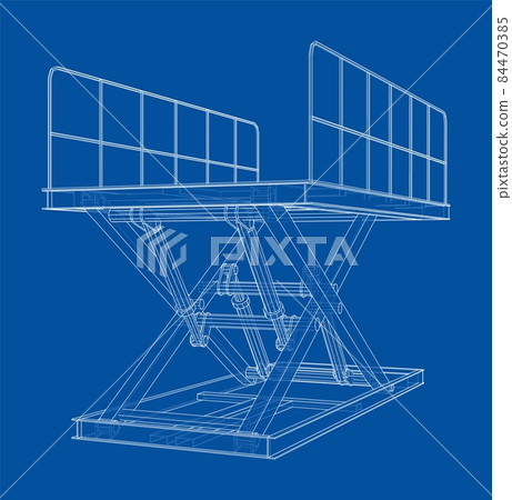 Scissors lift concept outline Scissors lift concept outline 84470385