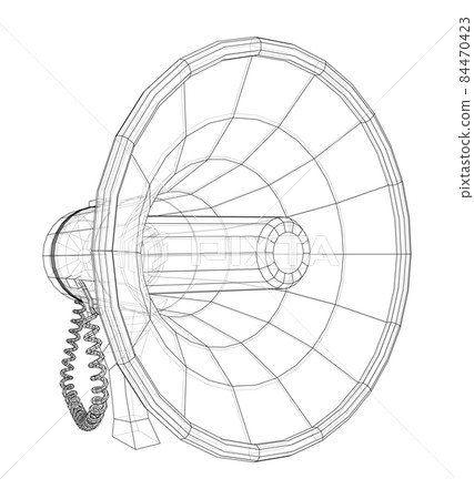 Megaphone concept outline. 3d illustration 84470423
