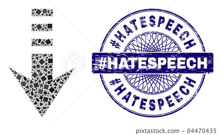Grunge #Hatespeech Stamp Seal and Geometric Send Down Mosaic Grunge #Hatespeech Stamp Seal and Geometric Send Down Mosaic 84470435