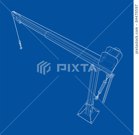 Davit or crane for boat. 3d illustration 84470597