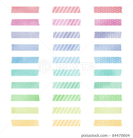Watercolor style pastel masking tape 84470604