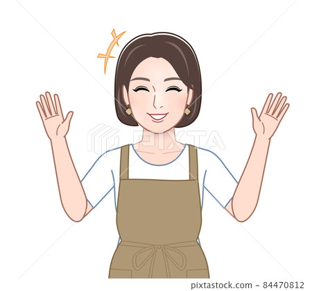 A woman wearing an apron - Stock Illustration [84470812] - PIXTA