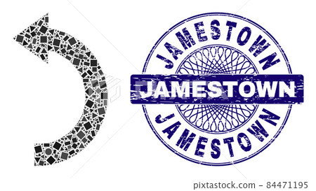 Textured Jamestown Seal and Geometric Rotate Left Mosaic Textured Jamestown Seal and Geometric Rotate Left Mosaic 84471195