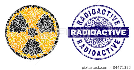 Textured Radioactive Stamp Seal and Geometric Radioactive Mosaic Textured Radioactive Stamp Seal and Geometric Radioactive Mosaic 84471353