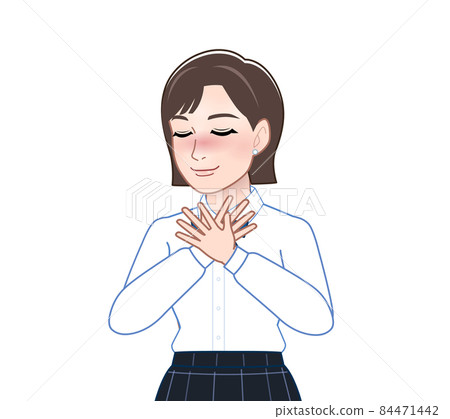 溫柔的女生-插圖素材 [84471442] - PIXTA圖庫