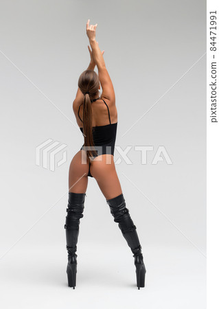 Slim woman in sexy lingerie and boots Stock Photo 84471991 PIXTA