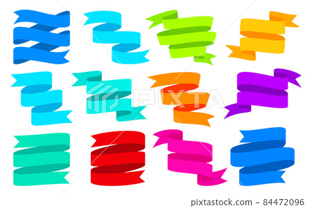 Ribbon holiday banner news colorful icon flat set. Bright signboard congratulation element of decor party surprise. Gift label for children modern label. Blank promotion sticker isolated on white Ribbon holiday banner news colorful icon flat set. Bright signboard congratulation element of decor party surprise. Gift label for children modern label. Blank promotion sticker isolated on white 84472096