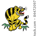 Sukajan-style tiger illustration 84472097