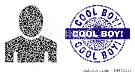 Distress Cool Boy! Seal and Geometric Guy Mosaic 84472132