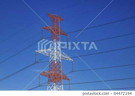 Tower High-voltage tower Power line Tower High-voltage tower Power line 84472194