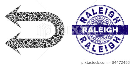 Rubber Raleigh Seal and Geometric Double Left Arrow Mosaic 84472493