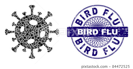 Grunge Bird Flu Seal and Geometric Covid Virus Mosaic Grunge Bird Flu Seal and Geometric Covid Virus Mosaic 84472525