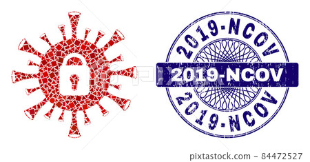 Scratched 2019-Ncov Stamp and Geometric Coronavirus Lockdown Mosaic Scratched 2019-Ncov Stamp and Geometric Coronavirus Lockdown Mosaic 84472527