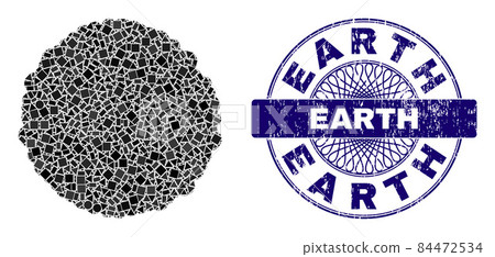 Scratched Earth Badge and Geometric Core Mosaic 84472534