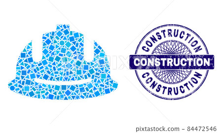 Distress Construction Seal and Geometric Construction Helmet Mosaic Distress Construction Seal and Geometric Construction Helmet Mosaic 84472546