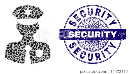 Grunge Security Seal and Geometric Constable Mosaic Grunge Security Seal and Geometric Constable Mosaic 84472554