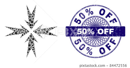 Distress 50% Off Seal and Geometric Compression Arrows Mosaic 84472556
