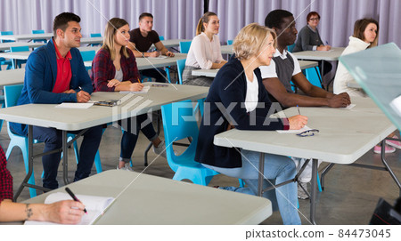Adult students listening in classroom 84473045
