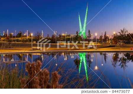 Night view of the Skydance Bridge and bridge Night view of the Skydance Bridge and bridge 84473077