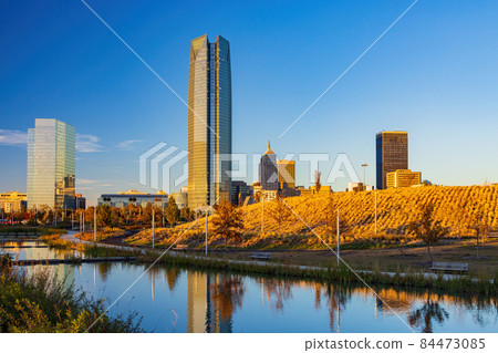 Sunset view of the Oklahoma skyline and cityscape Sunset view of the Oklahoma skyline and cityscape 84473085