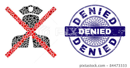 Rubber Denied Seal and Geometric Cancel Policeman Mosaic Rubber Denied Seal and Geometric Cancel Policeman Mosaic 84473333