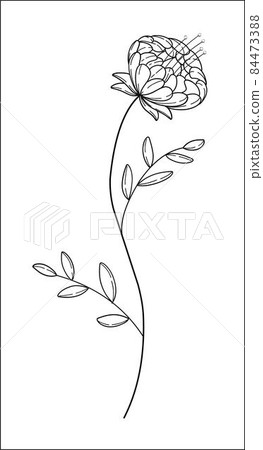 Minimalistic flower graphic sketch drawing floral botanic elements vector illustration Minimalistic flower graphic sketch drawing floral botanic elements vector illustration 84473388
