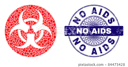 Scratched No AIDS Badge and Geometric... - Stock Illustration [84473428 ...