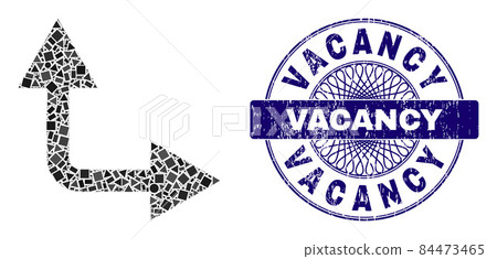 Scratched Vacancy Seal and Geometric Bifurcation Arrow Right Up Mosaic 84473465