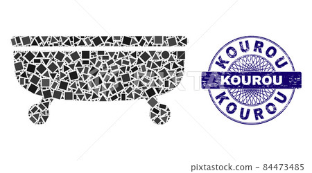 Rubber Kourou Badge and Geometric Bathtub Mosaic 84473485