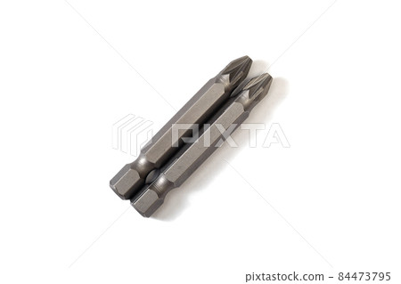 two iron screwdriver bits on white background two iron screwdriver bits on white background 84473795