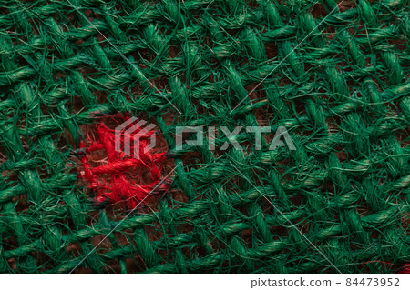 Highly detailed photo of green fabric, closeup material texture background. 84473952